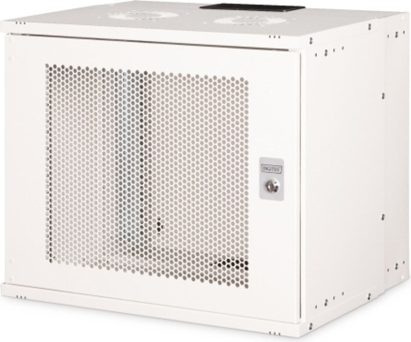 Dn-49209, Väggmonterad Rack, 9U, 60 Kg, Knapplås, Förbättrad Kabelhantering, Ljusgrå