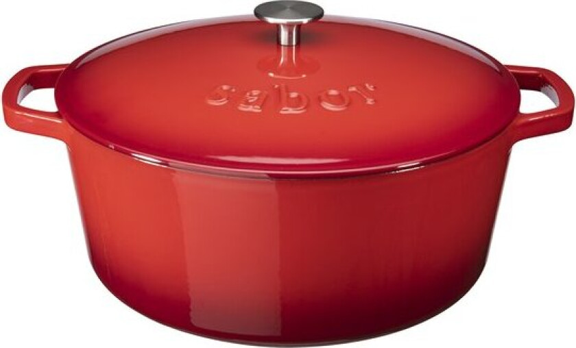 Støpejernsgryte 6,7L rød