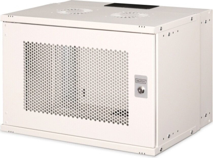 Dn-49208, Väggmonterad Rack, 7U, 60 Kg, Knapplås, Förbättrad Kabelhantering, Ljusgrå
