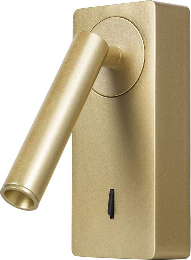 LED-vegglampe Colo, gullfarget, aluminium, høyde 14 cm