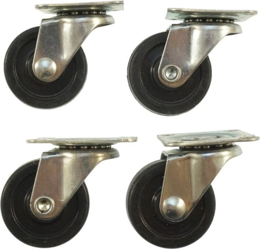 Sort Gummi Møbelhjul 30 Mm 4 Stk