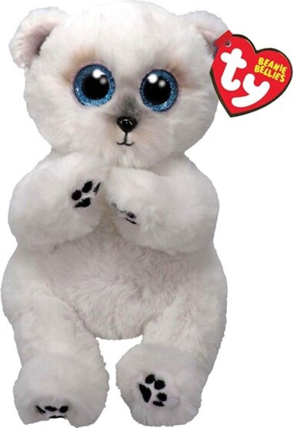 Beanie Babies Bellies Wuzzy Bear White 15cm