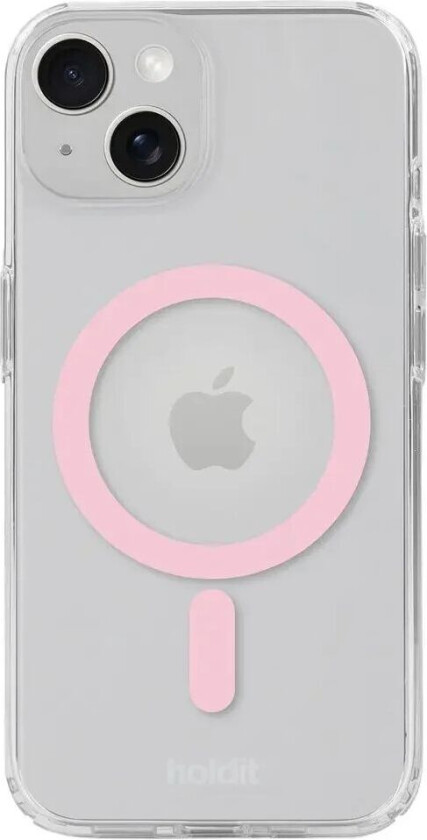 Holdit iPhone 15 / 14 / 13 MagSafe Deksel - Transparent / Pink