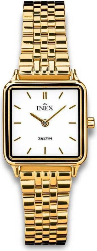 Inex Ladies 23mm A12186D4I - Kvarts - Gull - Dameklokker - Rustfritt stål - ledd m/pin - Safir