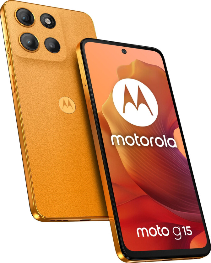 Moto G15 smarttelefon 4/128GB (oransje)