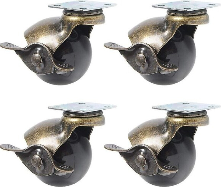 Møbelhjul (1,5\" (40mm) - Med bremser) 4 flate hjul med bremser Møbelhjul Universal"