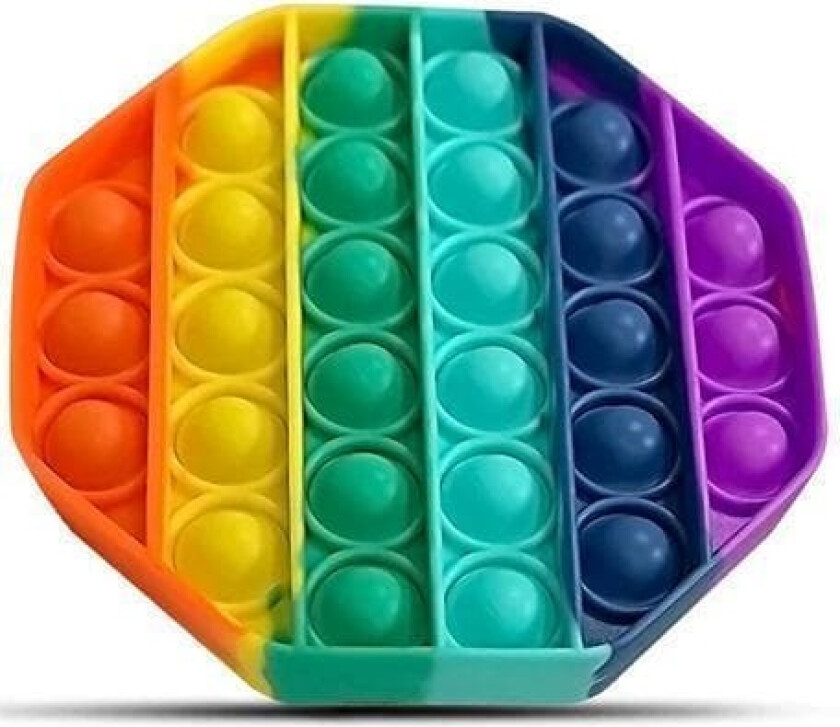 Pop It Fidget Toy Original - Octagon Rainbow - CE-godkjent