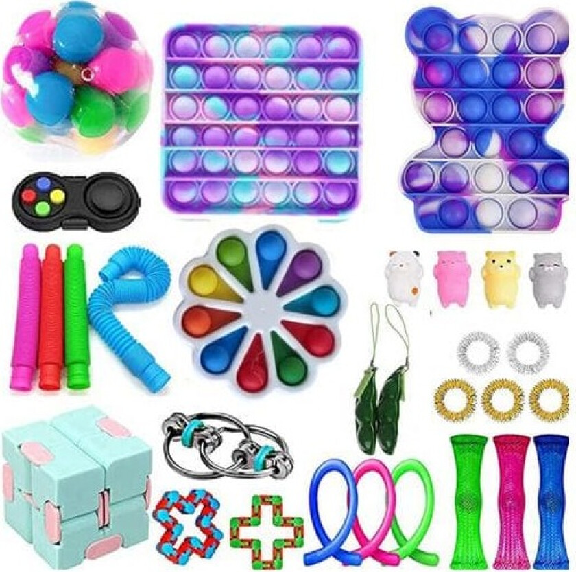 PRO 54 st. Fidget Pop it Toys Set pack för barn och vuxna