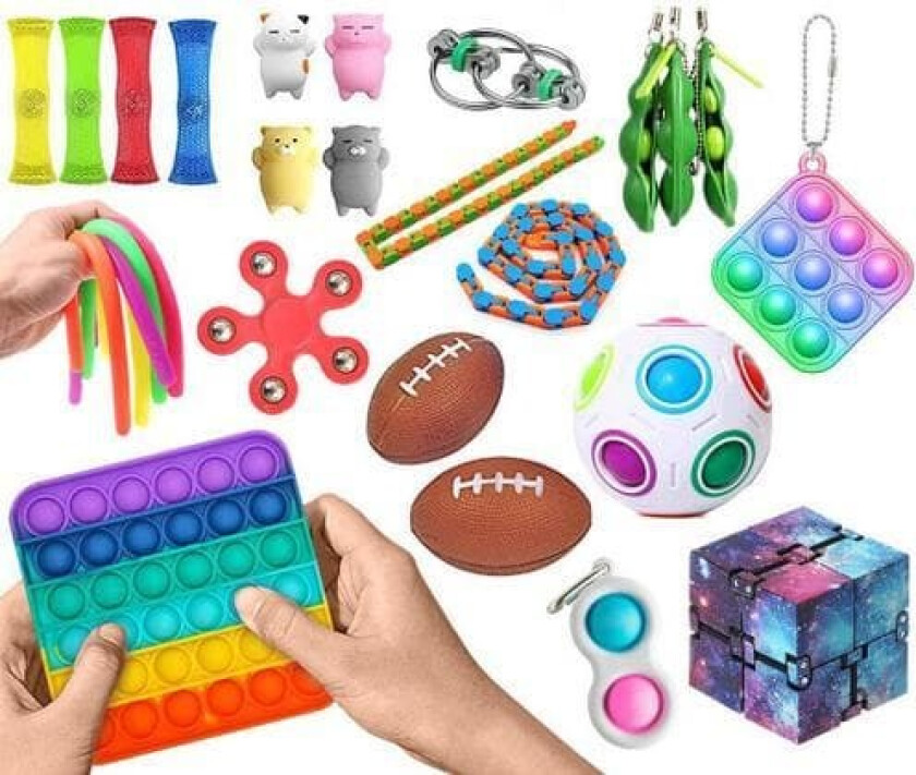 Ny PRO 26 st. Fidget Pop it Toys Set-pakke for barn og voksne