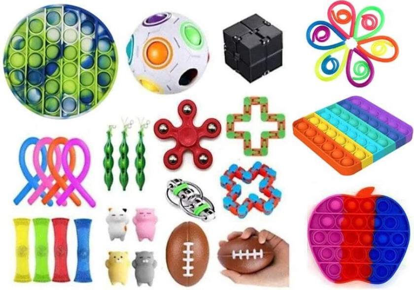 38 stk Fidget Pop it Toys Set-pakke for barn og voksne