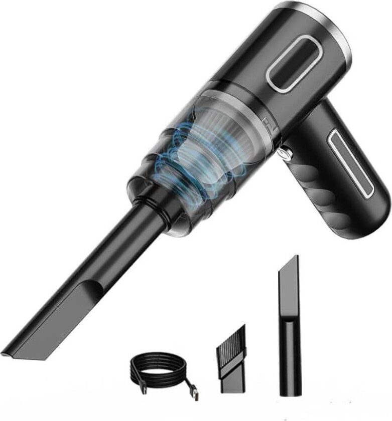 Black Portable Multifunction bilstøvsuger Bærbar trådløs støvsuger Håndstøvsugere for bilhusholdning 2 filtre