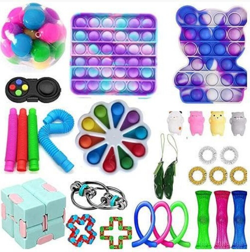 PRO 30 stk. Fidget Pop it Toys Set-pakke for barn og voksne