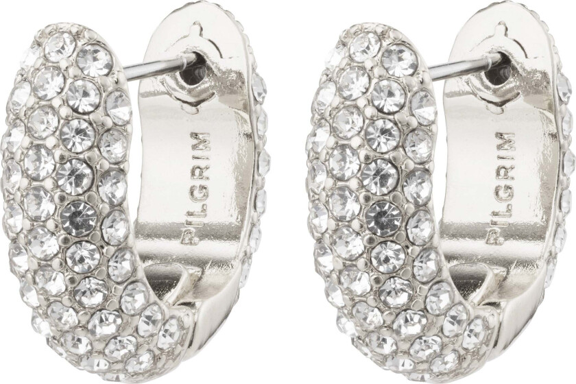 LONA chunky krystall huggie hoops sølvbelagt