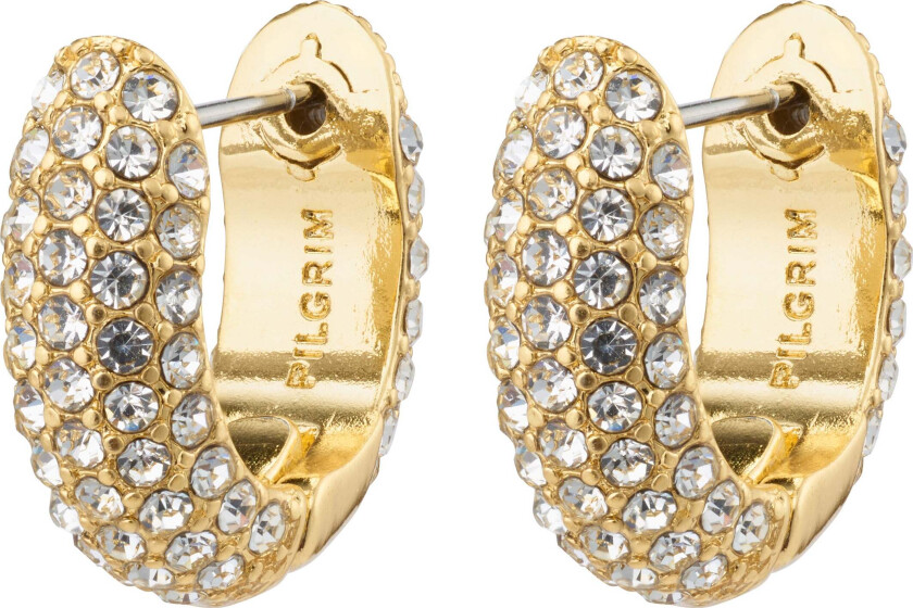 LONA chunky krystall huggie hoops gullbelagt