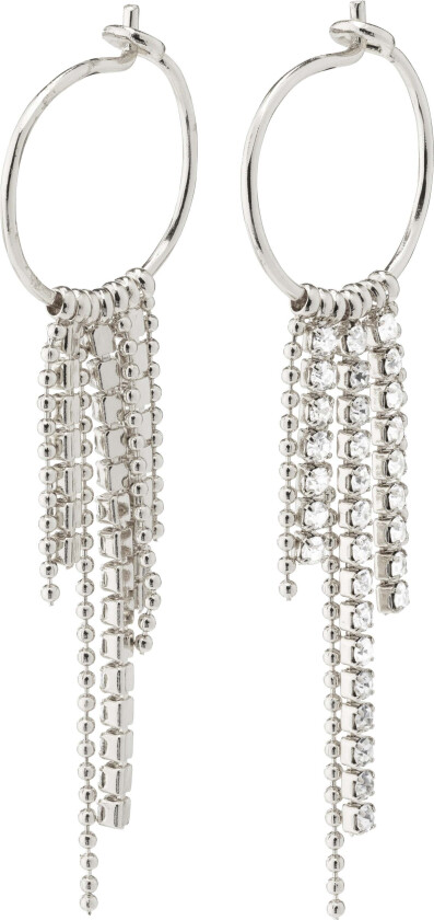 MAJA waterfall øredobber med krystallanheng sølvbelagt