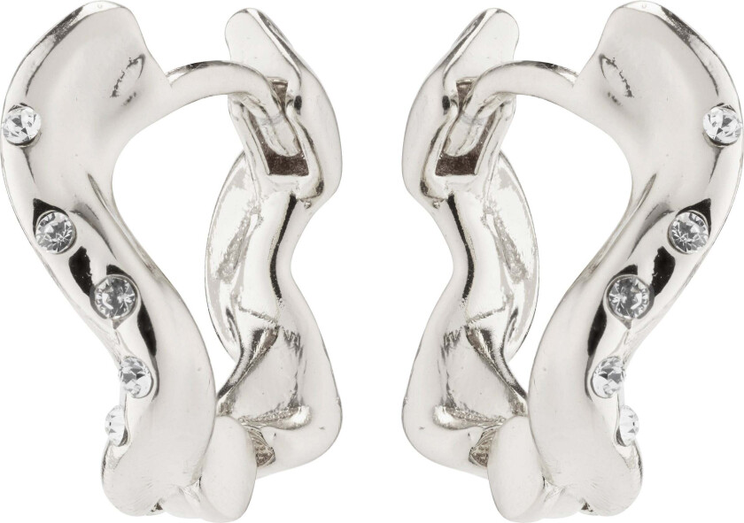 EVRA organisk formede krystall hoops sølvbelagt