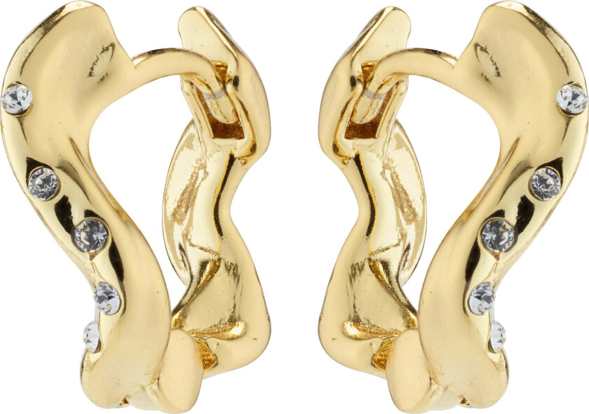 EVRA organisk formede krystall hoops gullbelagt