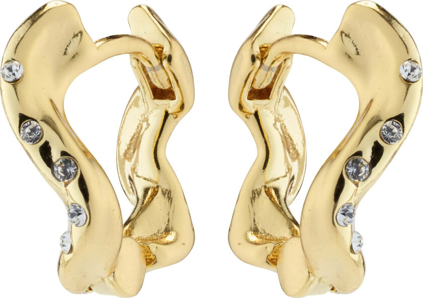 EVRA organisk formede krystall hoops gullbelagt