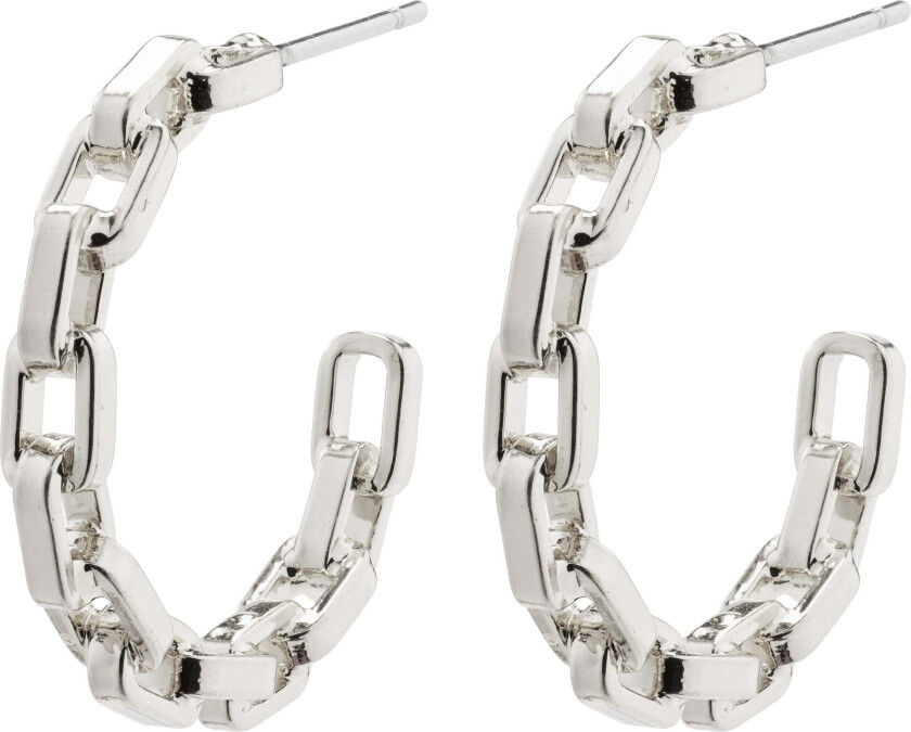 EIRA cable chain hoop øredobber, sølvbelagt