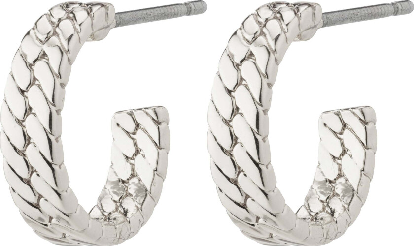 JOANNA snake chain hoop øredobber, sølvbelagt