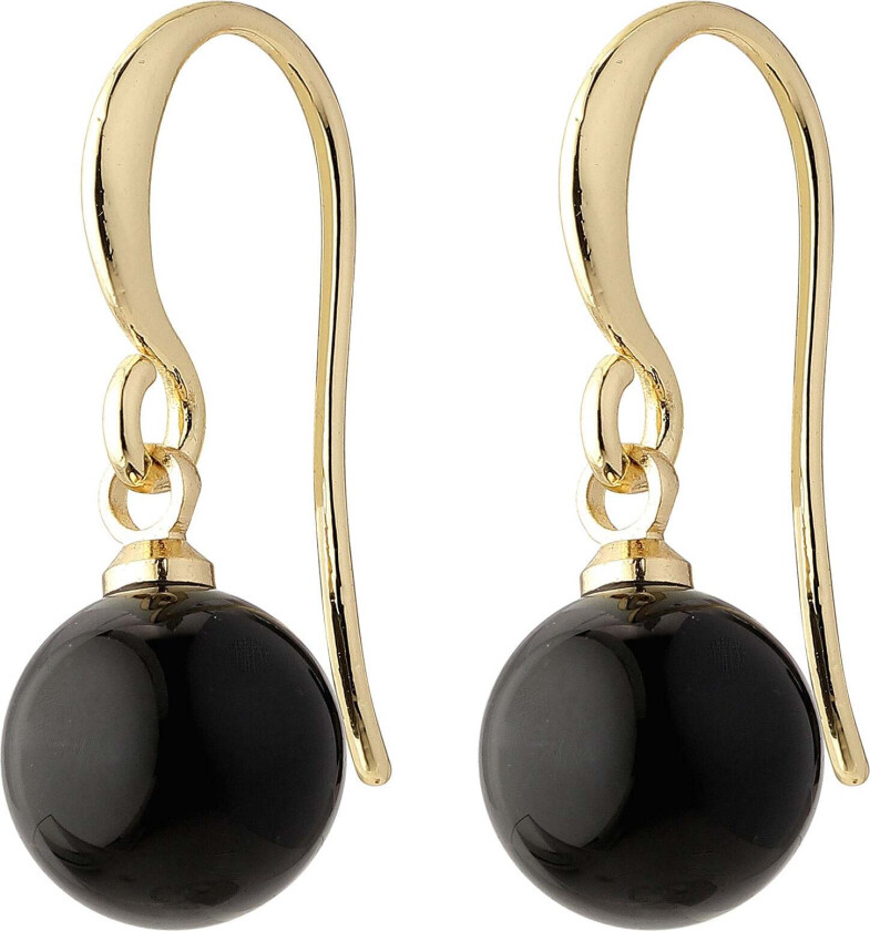 GOLDIE sorte øreringer gullbelagt