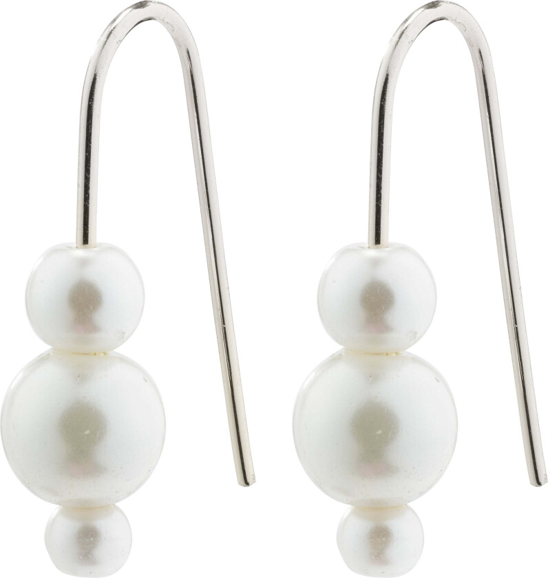 ELBERTA perle øredobber, sølvbelagt