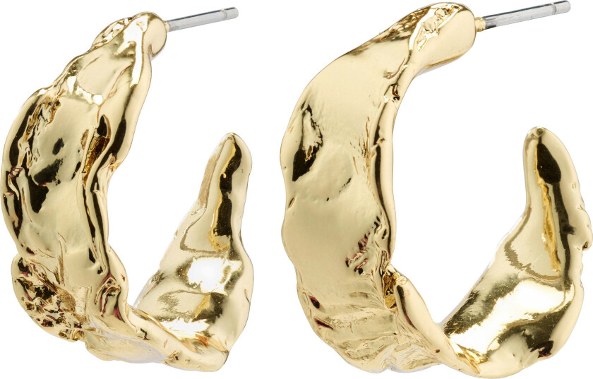 ELARA organiske hoop øredobber, gullbelagt