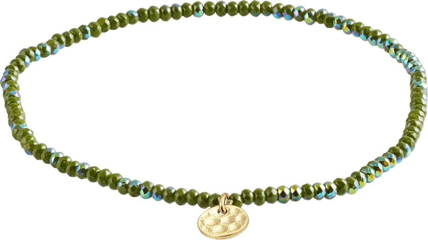 INDIE armbånd grønn, gullbelagt