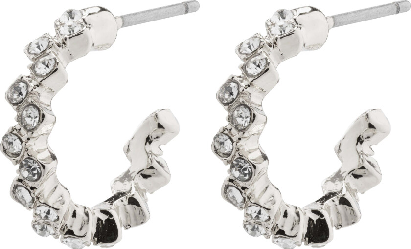 ESTER krystall hoop øredobber, sølvbelagt