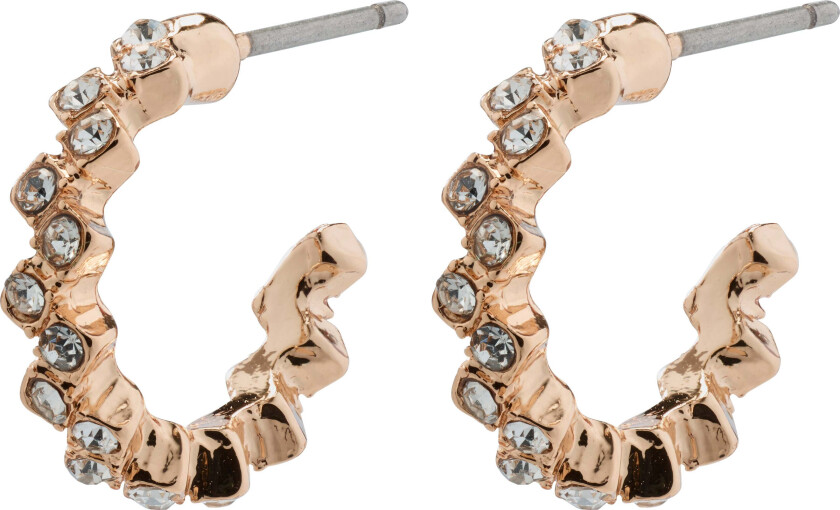 ESTER krystall hoop øredobber, rosagullbelagt