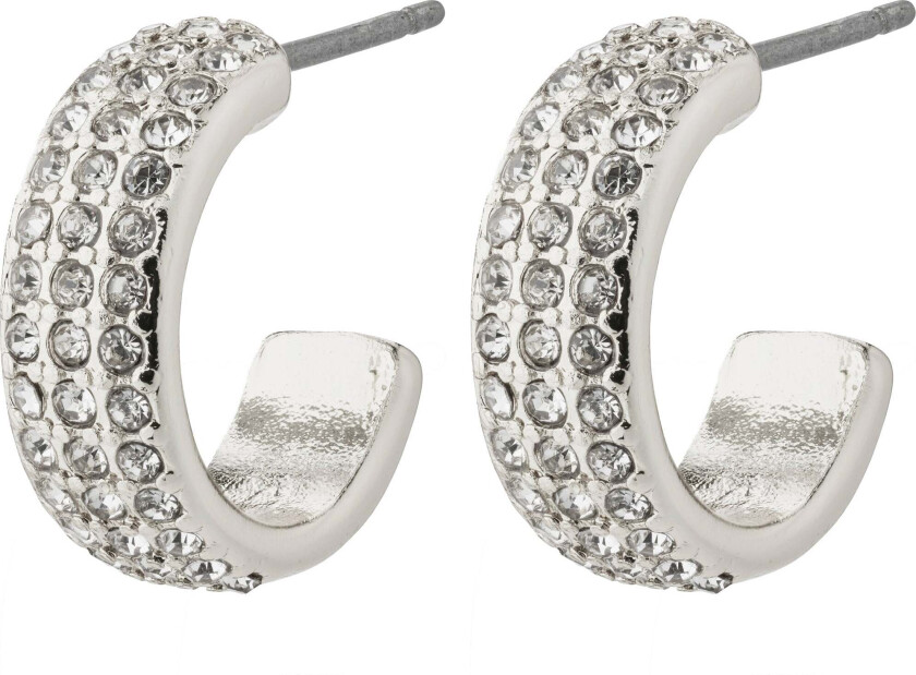 MATYLDA krystall hoop øredobber sølvbelagt