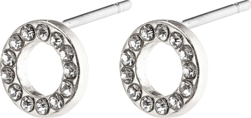 TESSA krystall halo øredobber sølvbelagt