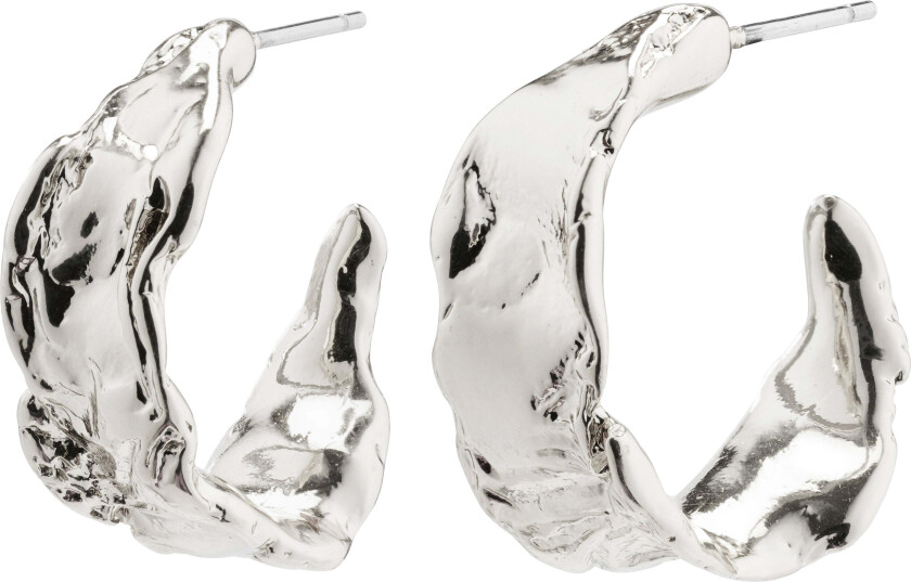 ELARA organiske hoop øredobber, sølvbelagt