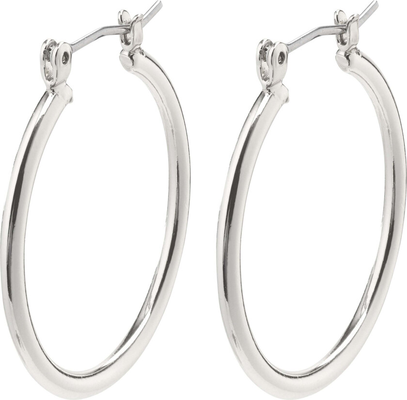 LAYLA medium hoop øreringer sølvbelagt