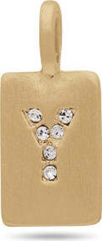 CHARM krystall Y anheng, gullbelagt