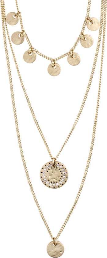 ARDEN 3-i-1 krystallhalskjede gullbelagt