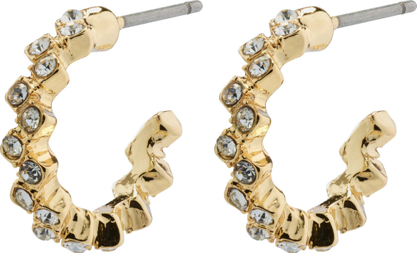 ESTER krystall hoop øredobber, gullbelagt