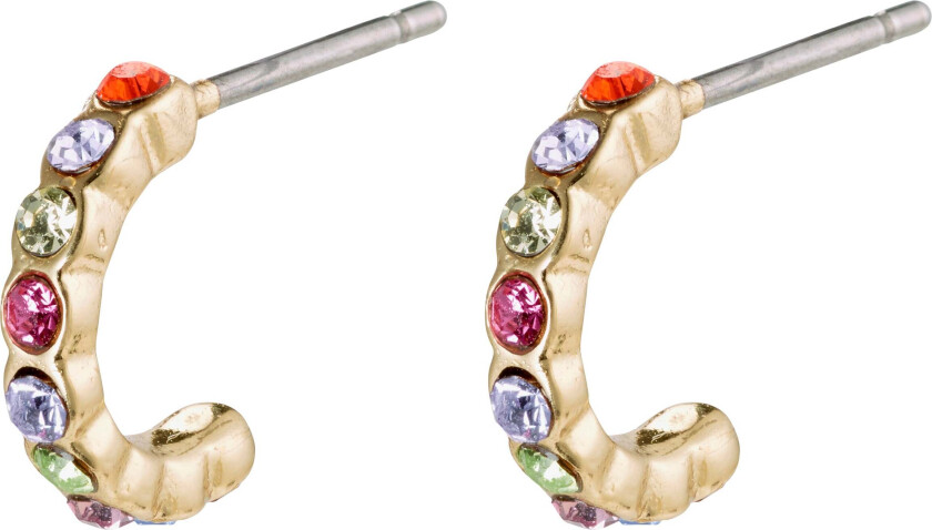 BRIGITTE flerfargede krystall half hoops gullbelagt