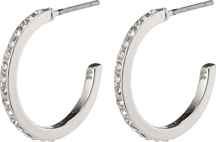 ROBERTA krystall semi-hoops sølvbelagt