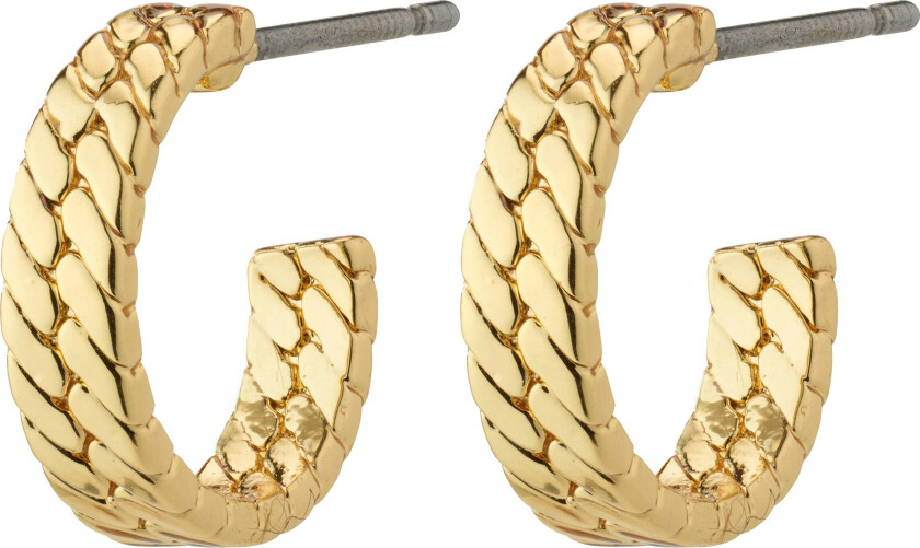 JOANNA snake chain hoop øredobber, gullbelagt