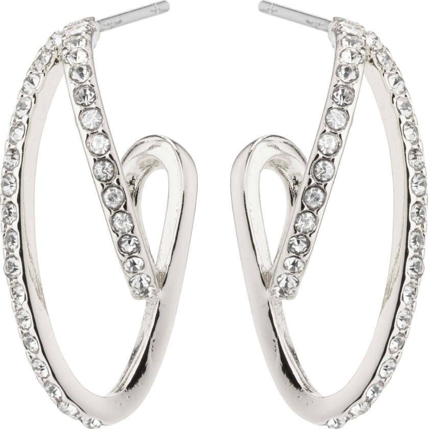 ETTY krystall øredobber sølvbelagt