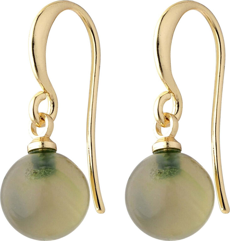 GOLDIE grønne øreringer gullbelagt