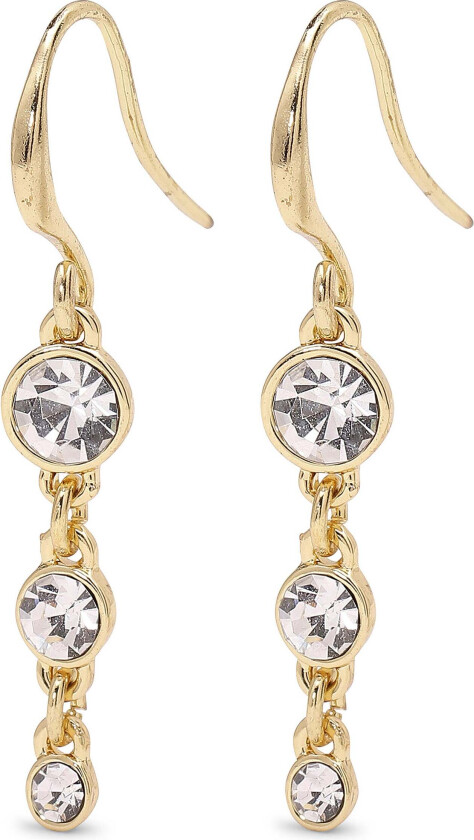 LUCIA krystall øredobber gullbelagt