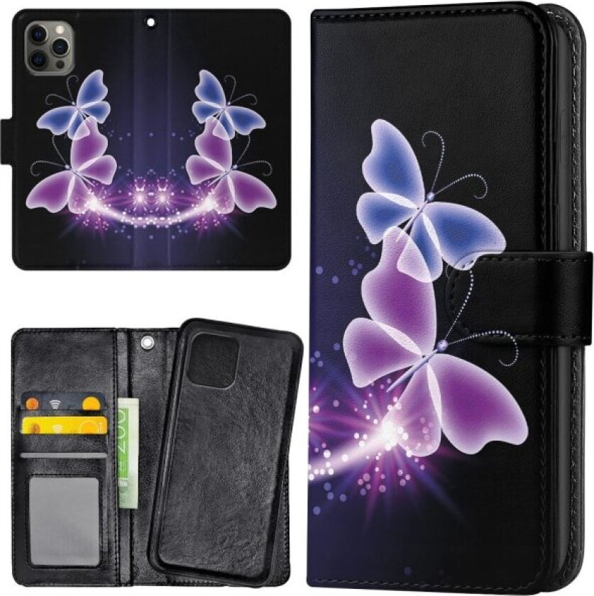 iPhone 11 Pro - Lommebok Deksel Lilla Sommerfugler