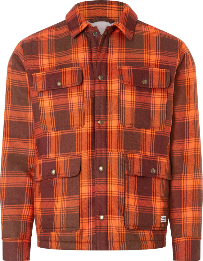 Men's Ridgefield Sherpa Flannel Shirt Jacket M, Chocolate