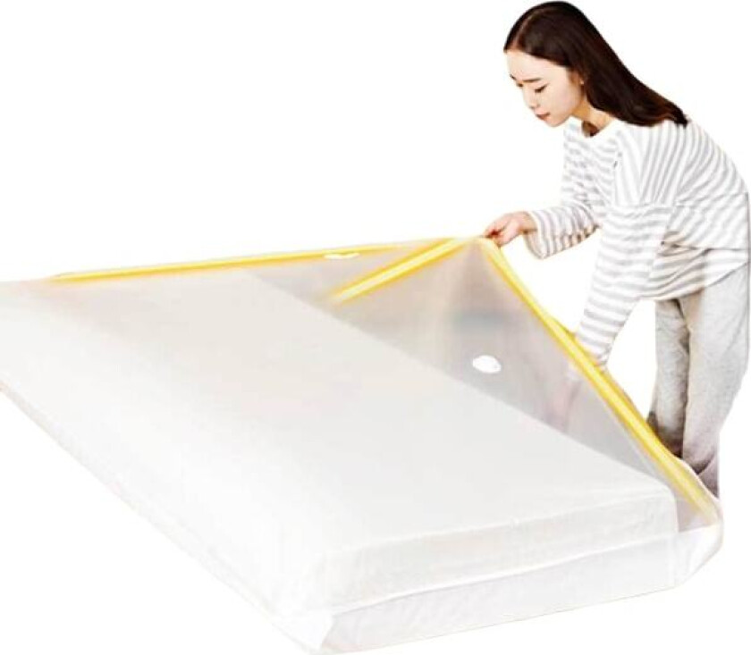 Store vakuumposer for madrasser, klær, 220 x 100cm vakuumforseglet madrasspose, vakuumoppbevaringspose for flytting/oppbevaring av skum...