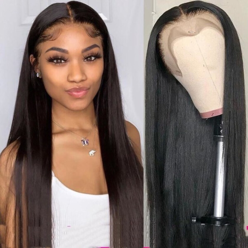 65cm menneskehår parykk rett blonder lukking parykk 180 tetthet menneske