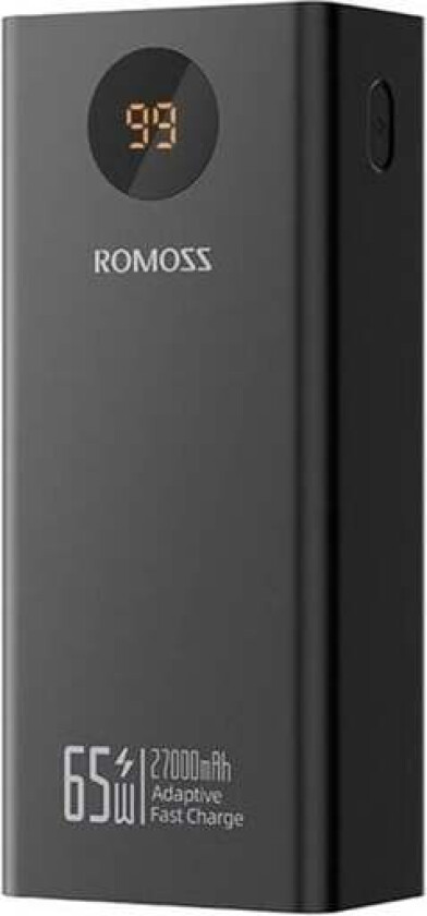 Powerbank PEA27S Pro 27000mAh 65W (black) Nødlader - Svart - 27000 mAh