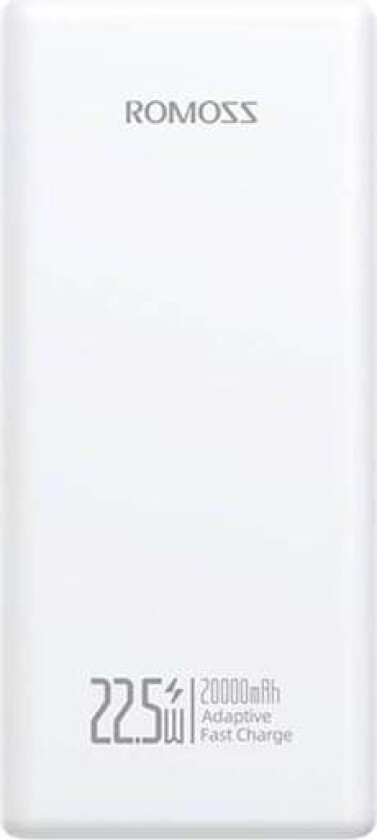 Powerbank PRC20 20000mAh 22.5W (white) Nødlader - Hvit - 20000 mAh