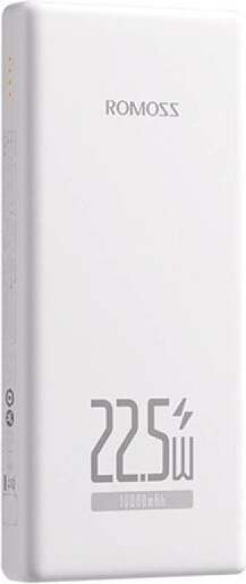 Powerbank PRC10 10000mAh 22.5W (white) Nødlader - Hvit - 10000 mAh
